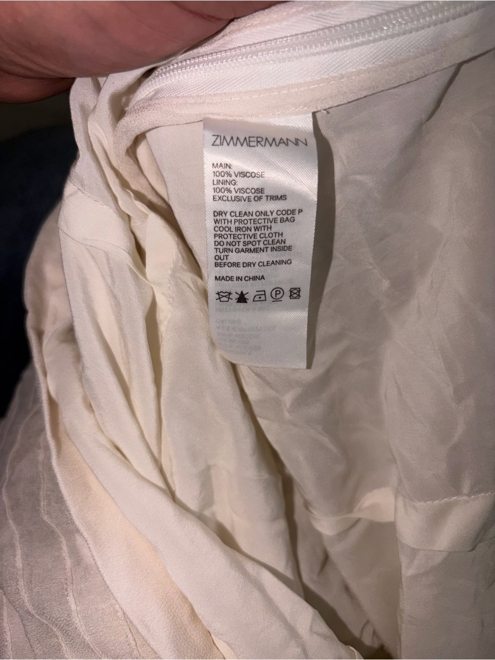 Zimmermann cropped blouse in white/ecru, - Picture 6 of 6